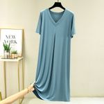 Ladies Women Modal Cotton Nightdress Nightie Nightshirt Nightwear Short Sleeve