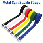 Metal Cam Buckle Tie Down Straps 1m & 5m Long 25mm Webbing Securing Luggage