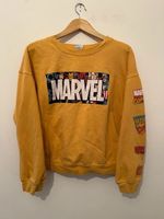 Marvel Comics Mustard Yellow Graphic Crewneck Sweatshirt (Youth XL / Fits Men's