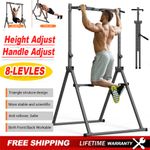 Foldable Power Tower Station 8Level Adjust Pull Up Bar Home Gym Strength Workout