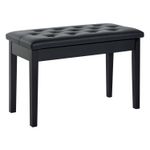 HOMCOM Classic Piano Bench Padded Seat Makeup Stool Solid Wood Wooden Black