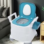 Adult Bedside Commode Toilet with Detachable Armrests Moible Odorless Toilet