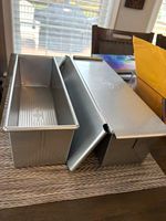 USA Pan Pullman Loaf Pans w/ Sliding Lids, Non-Stick Aluminum, 2pc Silver