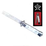 Mr Sweeney Tod | Stainless Steel Switchblade Foldable Comb (White) - Push Button