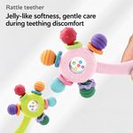 Baby Rattle Teether Toy BPA Free Silicone Teething Ring for Newborn Infant