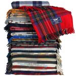 Original Scottish Wool Large Blanket Rug Tweed Tartan Blanket Check Travel Throw