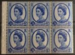 GB QEII 1965 4d Ultramarine Wildings Booklet Pane SB107a Perf l Blue Phos MNH