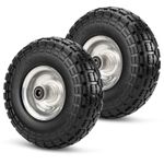 1-4PCS 10" 4.10/3.50-4 16mm Bore Solid Tyre Wheel Wheelbarrow Trolley Sack Truck