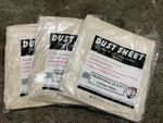3 x Cotton Dust Sheets 12'x9' (3.6Mx2.7M) for Painting & Decorating Paint Sheets