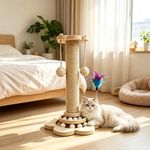 50CM TALL LARGE CAT SCRATCHING POST STRONG NATURAL SISAL POLE HEAVY DUTY BASE UK