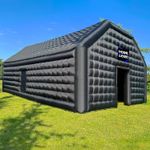 Inflatable Night Club 9X6X3.96M Black Inflatable Cube Party Tent & Logo Area