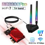 PCIe WiFi Card Intel BE200 WiFi 7 Tri-Band 802.11BE BT5.4 Network Adapter for PC