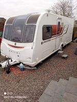 4 berth caravan fixed island bed