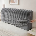 Stretch Velvet Headboard Slipcover Plush Upholstered Headboard Cover Protector