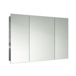 Bathroom Mirror Cabinet Wall Hung Mount 3 Doors Unit Stainless Steel 600 x 900mm