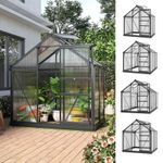 Polycarbonate Walk-In Garden Greenhouse Aluminium Frame Slide Door Window