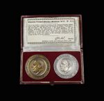 SOUTH AFRICA 1966 STRIJDOM & VERWOERD 51mm SILVER & BRONZE MEDALS - CASED