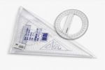 Classic 30cm Transparent Geometry Set - 2 Triangles with Protractor - Drafting