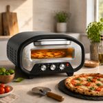 Electric Pizza Oven, Pizza Maker with 3 Knob Control and Ceramic Stone, 2200W