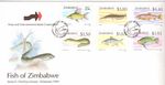 ZIMBABWE, 1994 FISH, 2ND SERIES, SG 864-69 , ON ILLUSTRATED FDC