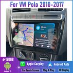 9'' Apple CarPlay Auto 6+128GB Head Unit Car radio For VW Polo 2010-2017 GPS