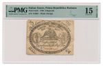 ITALIAN STATES (REPUBLICA ROMANA) banknote 3 Bajocchi 1798 PMG F 15 Choice Fine