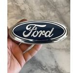 FOR FORD 145mm X 58mm BLUE SILVER BADGE FOCUS MK3 C-MAX GRAND C-MAX KA REAR BOOT