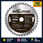 Evolution 230mm 9in 40T TCT Wood Circular Saw Blade 25.4mm Bore General Purpose