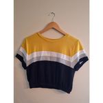 Y2K Crop Top Yellow Black Retro Colorblock Blokecore Skater Girl 90s Indie M