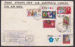 Post Card Addressed to Australia & Canada, then back to UK - SEVEN 1969/70 CDS's