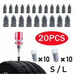 20Pcs Tire Repair Kit Screw in Rubber Plug Nail Car Tyre Puncture Permanent
