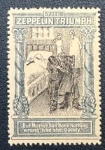 UK Propaganda Stamp WW1 - THE ZEPPELIN TRIUMPH - GB 1915