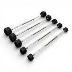 Hex Rubber Fixed Barbell 10kg - 30kg Bar Gym Free Weights Weightlifting Workout