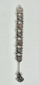 Vintage Egyptian Silver Plated Panel Bracelet
