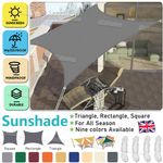 HEAVY DUTY SUN SHADE SAIL GARDEN PATIO AWNING CANOPY 98% UV BLOCK WATERPROOF UK
