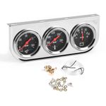 52mm Chrome 3in1 Car Triple Gauge Kit Oil Pressure Fahrenheit Water Temp Ammeter