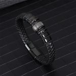 Men's business leather bracelet simple stainless steel magnetic bracelet fashion