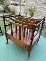 Georgian Mahogany Canterbury - Vintage Magazine Rack 