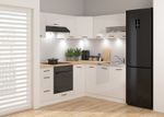 Corner Kitchen Cabinets Set Complete DIY Fitted 11 Units White Gloss Slab Junona