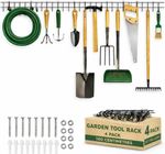 Coselena Garden Tool Storage Rack 160cm – Wall-Mounted Metal Tool Organizer for