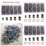 300PCS Double Barrel Fishing Crimping Sleeves Copper Tackle Tube Connector 5Size