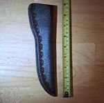 Brown Leather Knife Sheath with Belt Loop & Retaining Strap Snap Closure