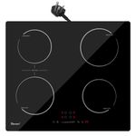 60CM Plug in Induction Hob, 4 Ring Electric Cooker Hob with Flex Zone, 6400W