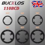 34/36/39/50/52/53T Single/Double 110BCD Road Bike Chainring 4 Bolts for Shimano