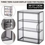 Acrylic Display Case 3 Tier Dustproof Box Clear Showcase Collectibles Model Toy
