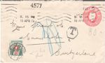 Censored Pre Paid Cover - 1917 LONDON CDS & Switzerland POSTAGE DUE with FAULT