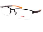 Nike Glasses Frame Satin Black Orange Fade 56mm Semi Rimless Eyeglasses 8098 007