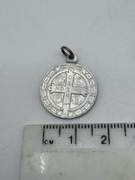 Vintage St Benedict Medal Catholic Religious Pendant Saint Benedict Cross