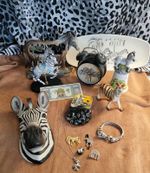 ZEBRA COLLECTION!  NEW LOW PRICE! SEE PHOTOS JEWELRY, STATUES, CLOCK, MUCH MORE!