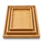 3-Piece MDF Fruit Trays with Graduated Sizes for Kitchen Display